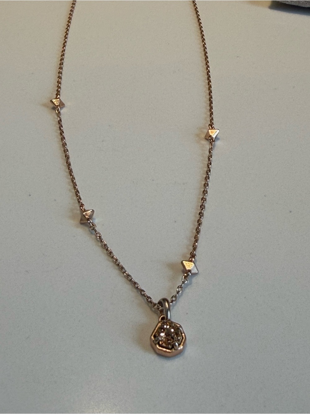 Kendra Scott Rose Gold Pendant Necklace with Sparkling Accents